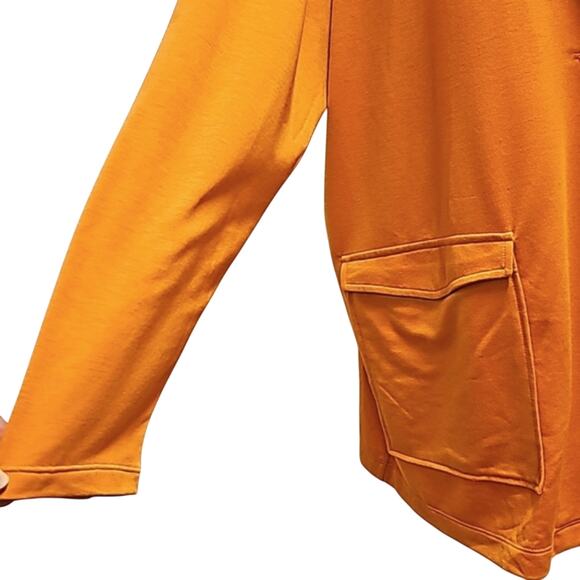 Cuddl Duds Lightweight One Button Closure Comfort Pumpkin Cardigan Blazer Sz 1X - Picture 7 of 12